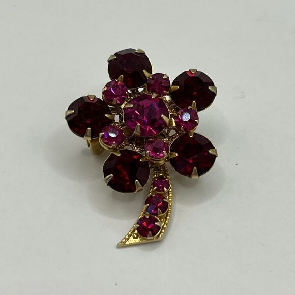 Weiss vintage set of clip earrings and brooch set - Picture 4 of 9